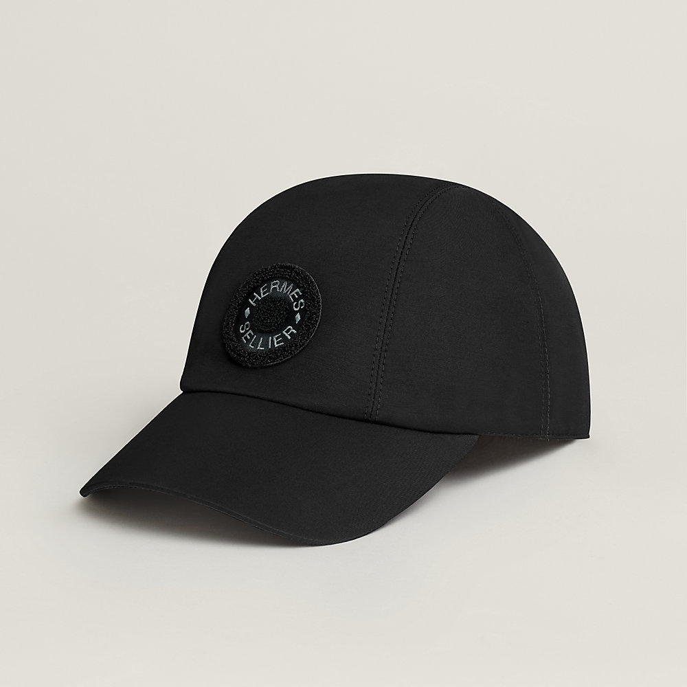 HERMES Davis Velvet cotton cap hat Bleu fonce 58
